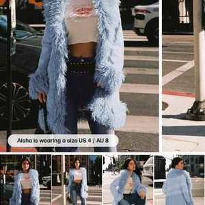 Princess Polly Light Blue Teddy Jacket